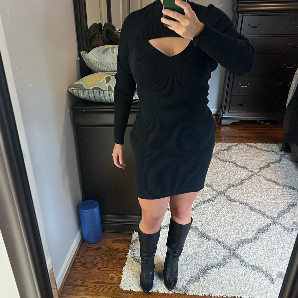 New with tags Abercrombie & Fitch 2 piece black sweater dress